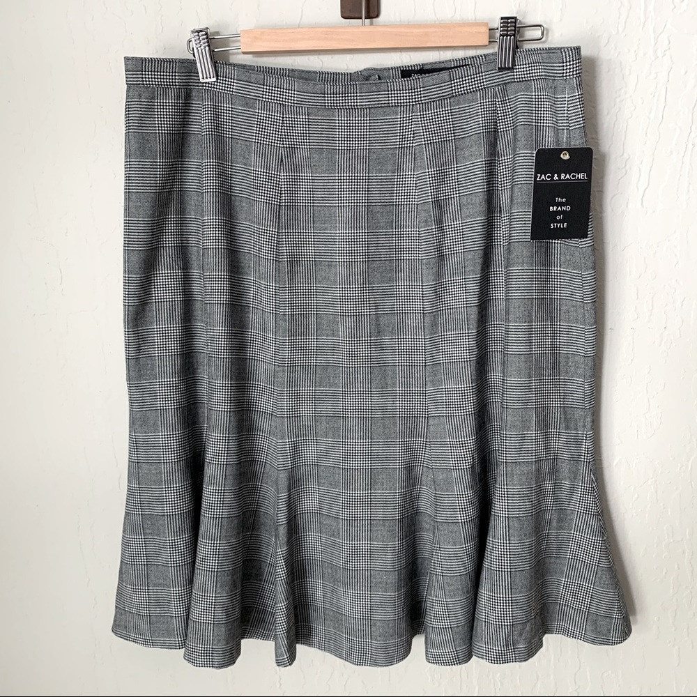 NWT ZAC & RACHEL Prince of Wales Plaid Knit Skirt A-Line Style 8581QRTX1 - Picture 7 of 9